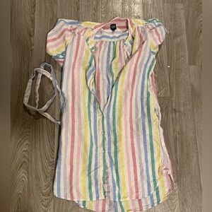 Button up cap sleeve t shirt dress